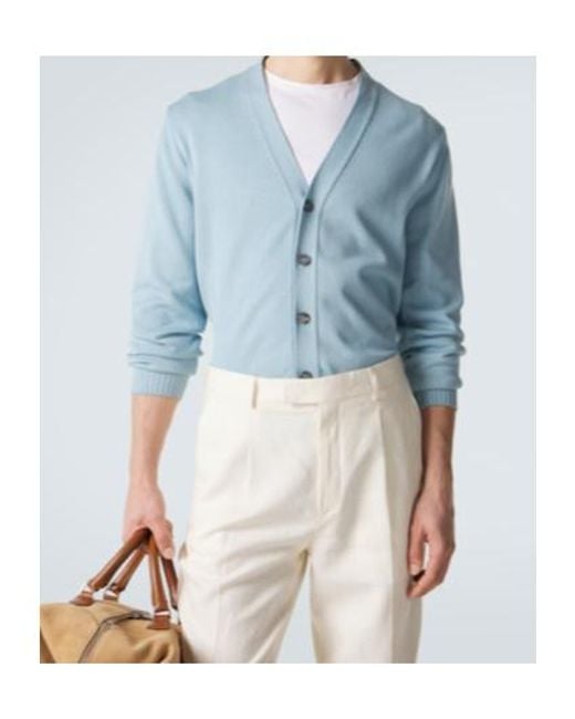 Kiton Blue Cotton Cardigan for men