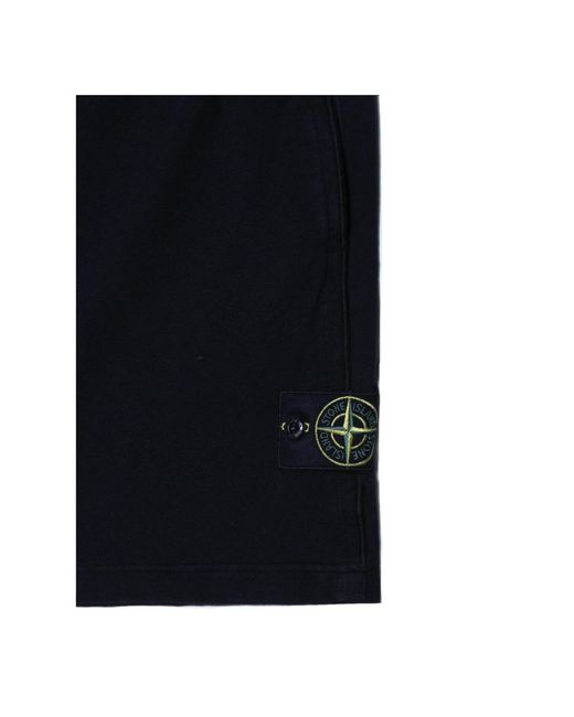 Stone Island Blue Logo Patch Bermuda Shorts for men