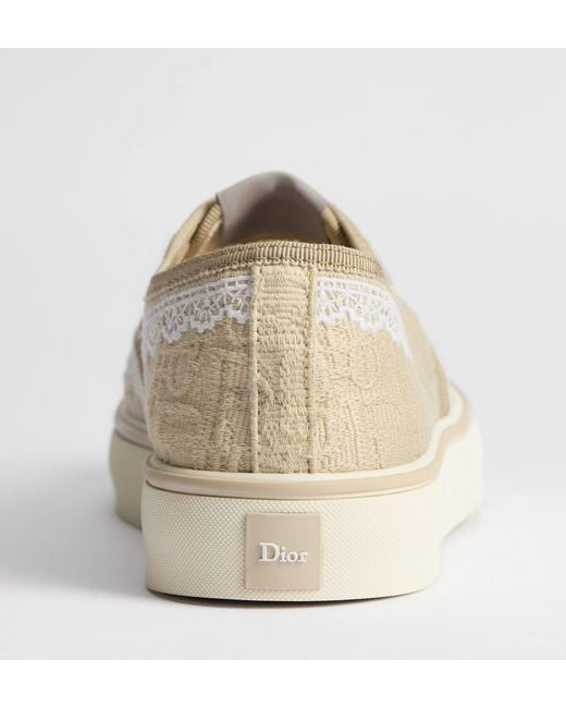 Dior White Lace-Up Sneakers
