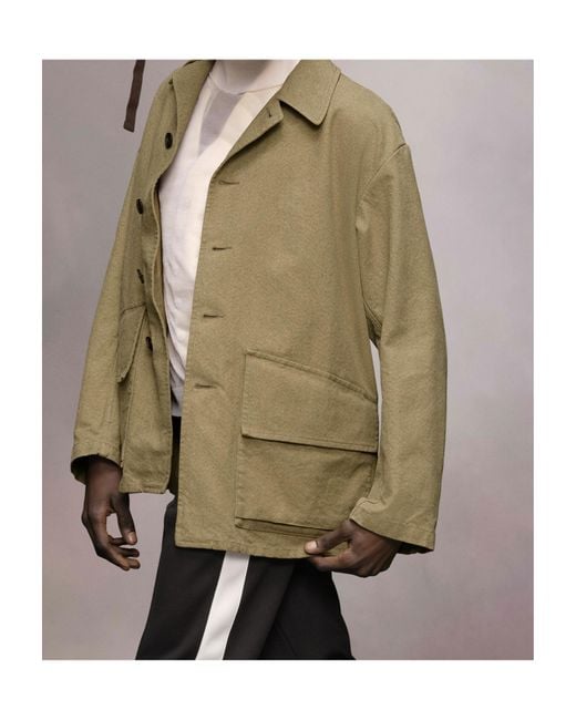 Maison Margiela Green Drop Shoulder Caban Jacket for men