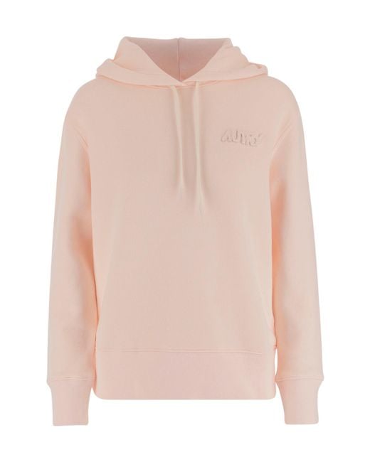 Autry Pink Tonal Logo Hoodie