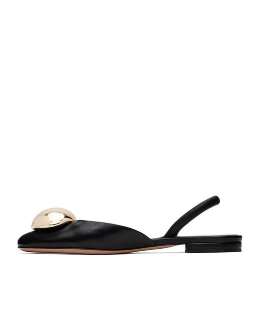 Gianvito Rossi Black Sphera Slingback Flat Pumps