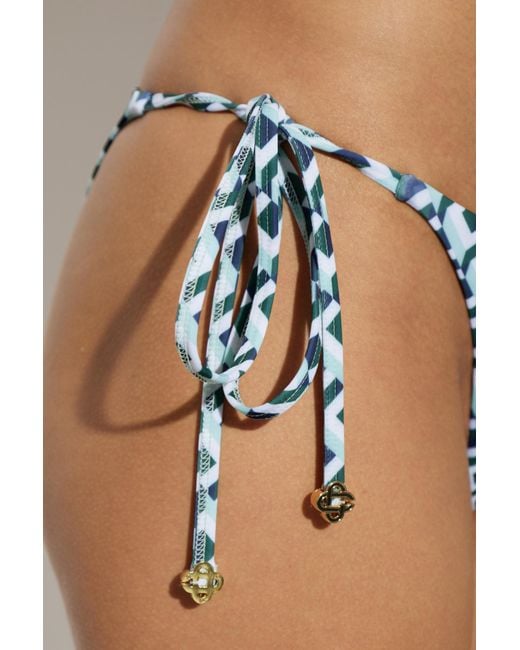 Casablanca Blue Lace-Up Bikini Bottoms