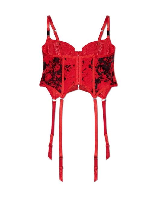 DIESEL Red X Savage X Fenty Mesh Panelled Foiled Bustier