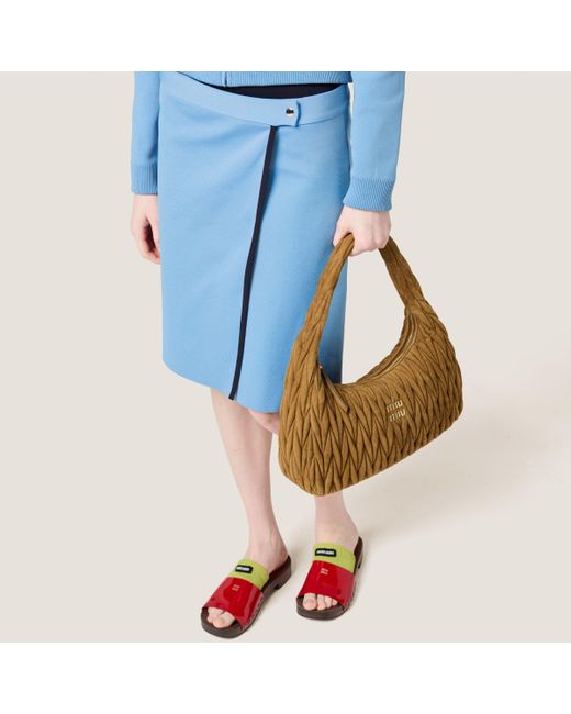 Miu Miu Blue Technical Yarn Skirt