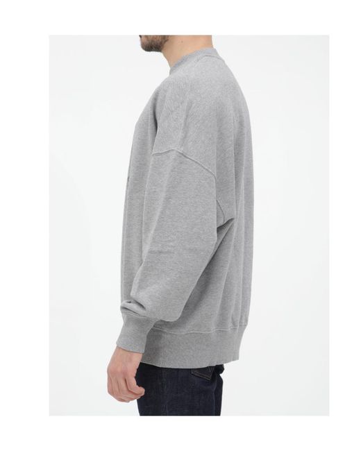AMI Gray Logo-Embroidered Oversize Sweatshirt for men
