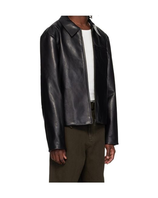 Entire studios Black Corehide Leather Jacket for men