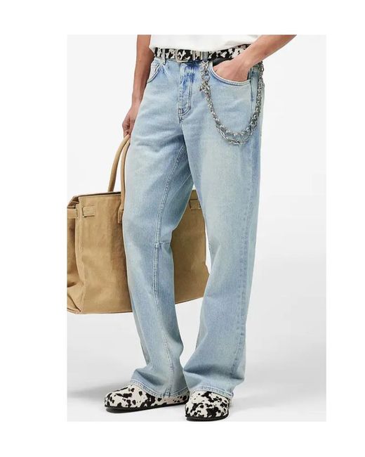 Represent Blue Kick Flared Denim Jeans for men