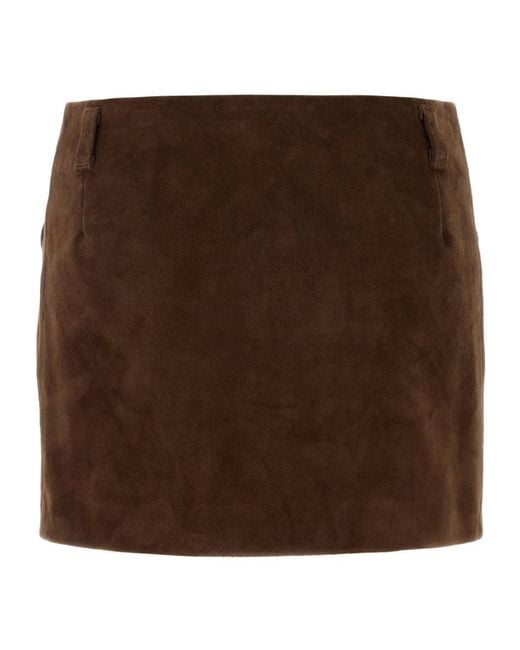 Marni Brown Zipped Mini Skirt