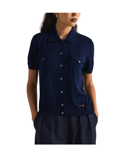 Versace Blue Short-Sleeve Shirt