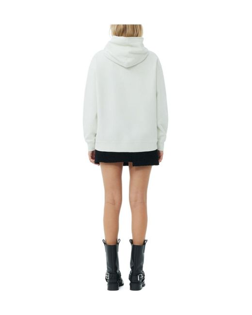 Ganni White Egret Isoli Oversized Hoodie