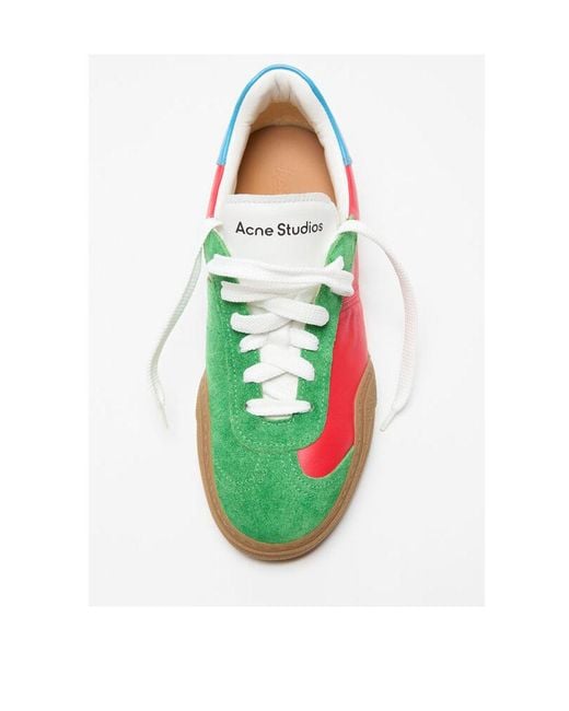 Acne Green Round Toe Lace-Up Sneakers for men