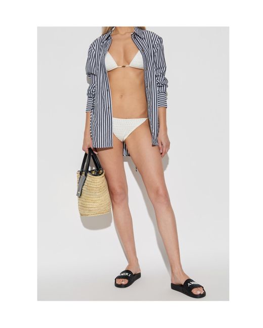 Amiri White Crochet Halterneck Two-Piece Swimsuit