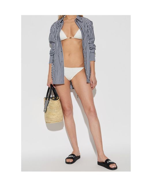 Amiri White Crochet Triangle Bikini