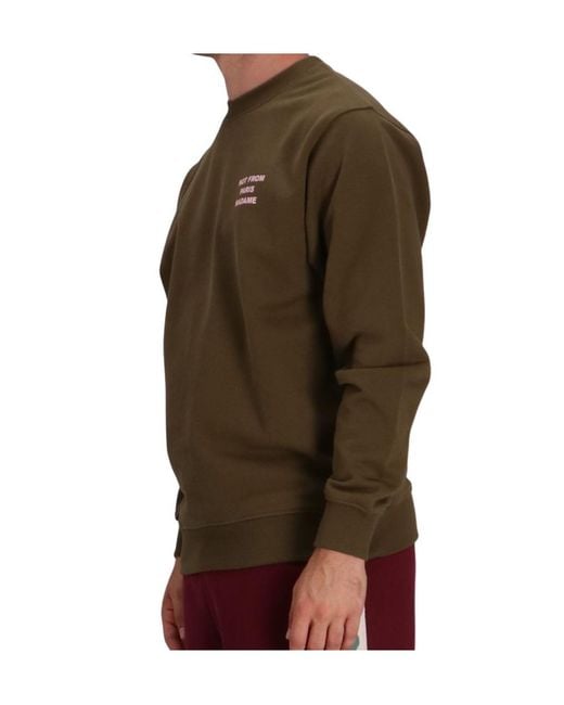 Drole de Monsieur Green Embroidered Cotton Sweatshirt for men