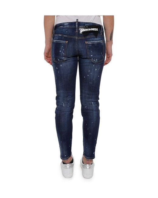 DSquared² Blue Slim Distressed Jeans