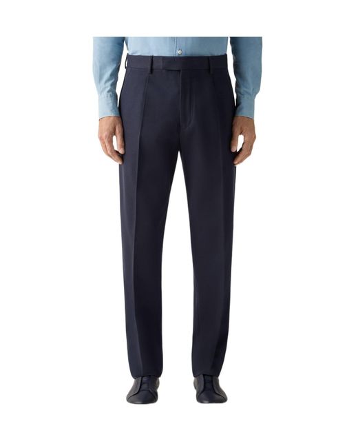 Zegna Blue Pleated Trousers for men