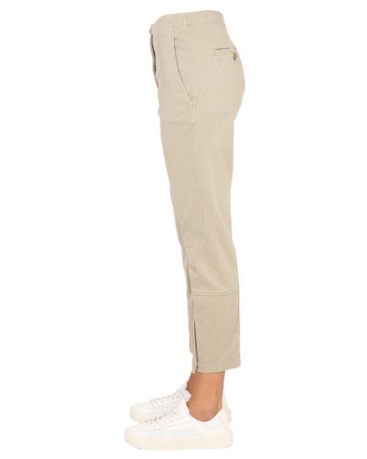 Aspesi Natural Frank Straight Leg Cropped Pants