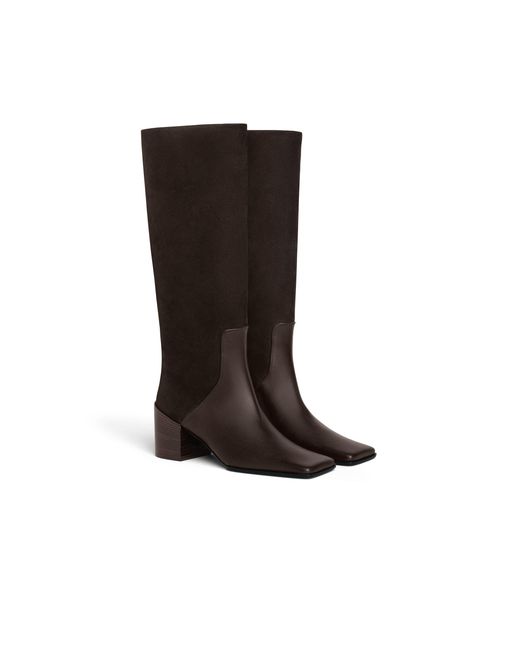Alaïa Brown Square-Toe Boots