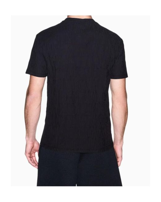 ARMANI EXCHANGE Black Short-Sleeved Crew-Neck T-Shirt for men