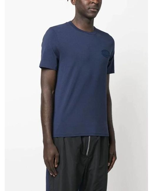 Moschino Blue Logo-Plaque T-Shirt for men