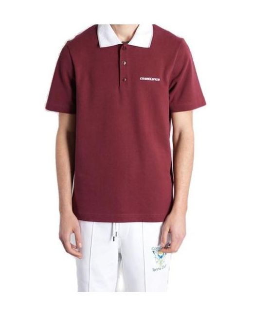 Casablanca Logo Embroidered Polo Shirt for men