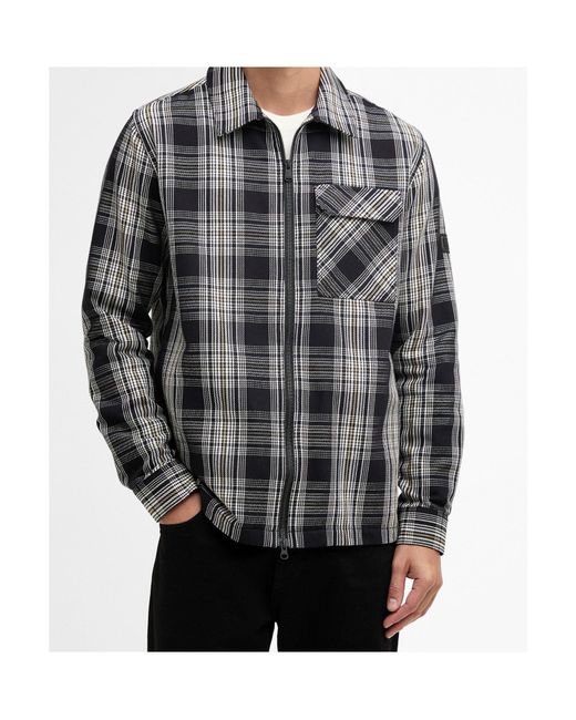 Barbour Gray Seafield Long-Sleeve Shirt Jacket for men