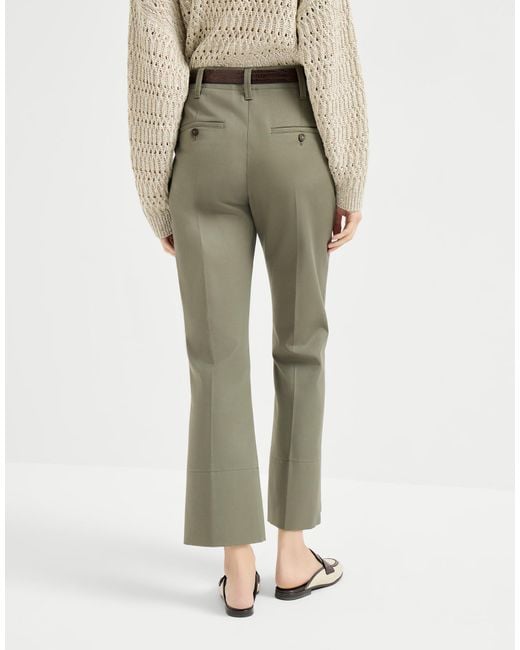 Brunello Cucinelli Gray Cover Kickflare Cigarette Trousers