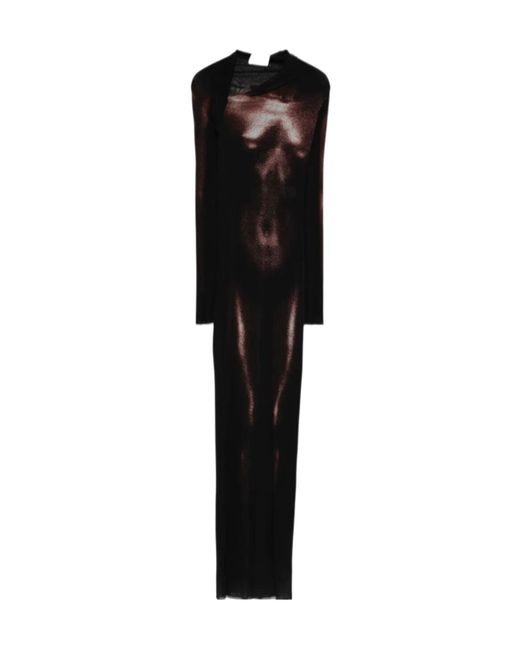 Jean Paul Gaultier Blue Body-Print Long Dress