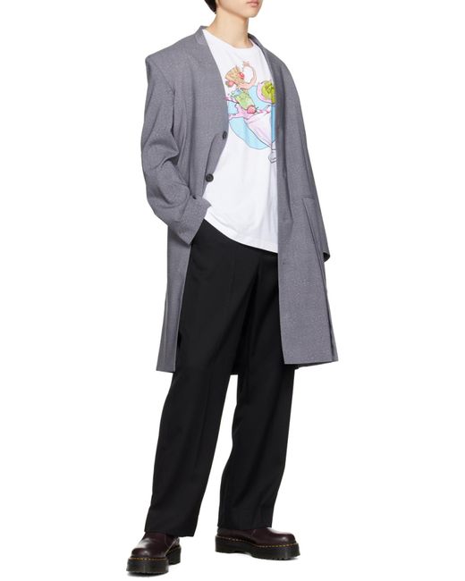 Maison Kitsuné White Illustration-Print Crew-Neck T-Shirt for men
