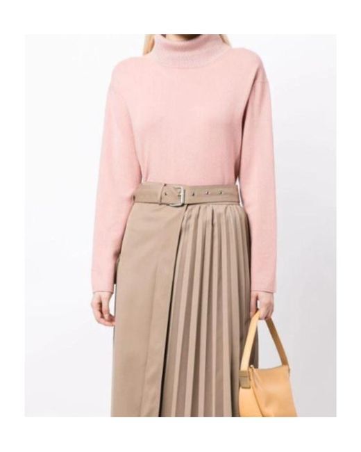 Fabiana Filippi Pink Glitter-Detail Roll-Neck Jumper