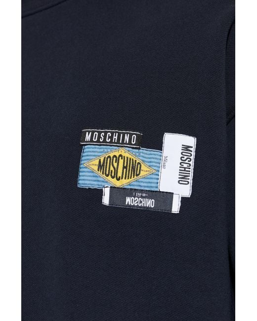 Moschino Blue Logo-Patch Sweatshirt for men
