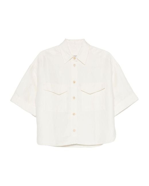 Closed White Pocket-Detail Short-Sleeve Shirt