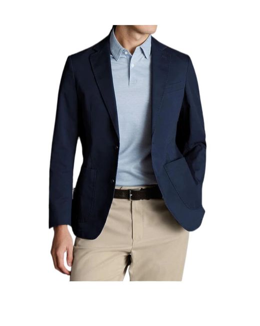 Boss Blue Single-Breasted Suit Jacket for men
