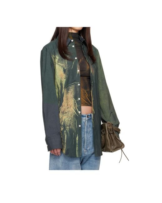 Jean Paul Gaultier Green The Acid Water Printed Buttoned Shirt