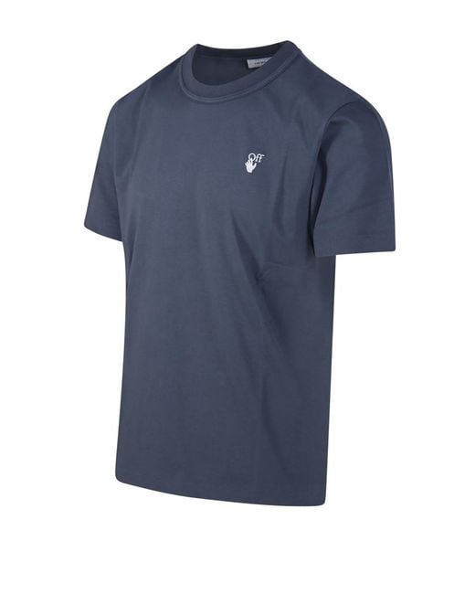 Off-White c/o Virgil Abloh Blue Short-Sleeved T-Shirt for men