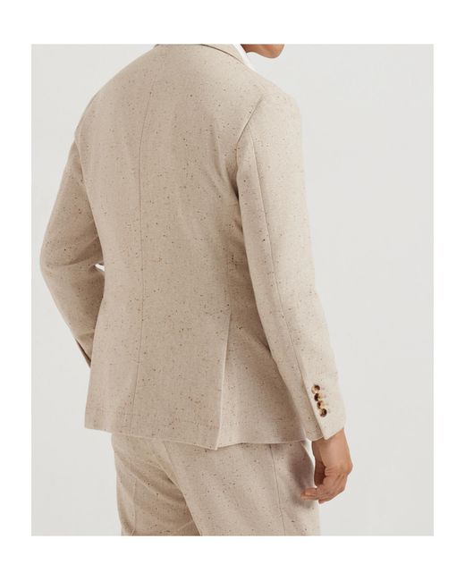 Brunello Cucinelli Natural Notched-Lapels Blazer for men