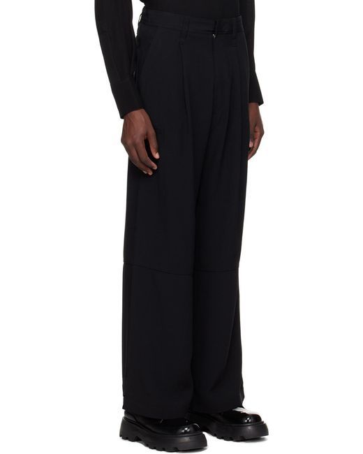 AMI Black Ami Wide-Leg Pants for men