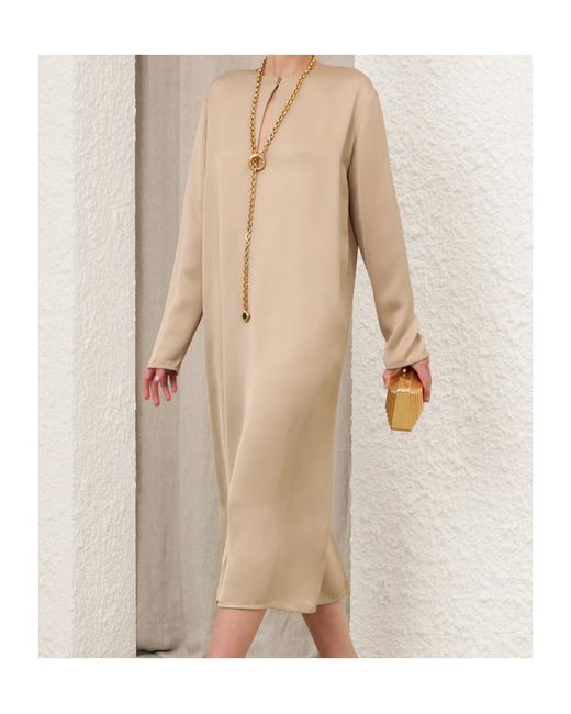 Zimmermann Natural Keyhole Midi Dress