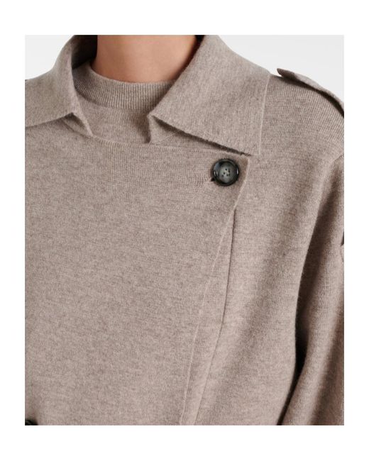 Jardin Des Orangers Natural Cropped Wool And Cashmere Trench Coat