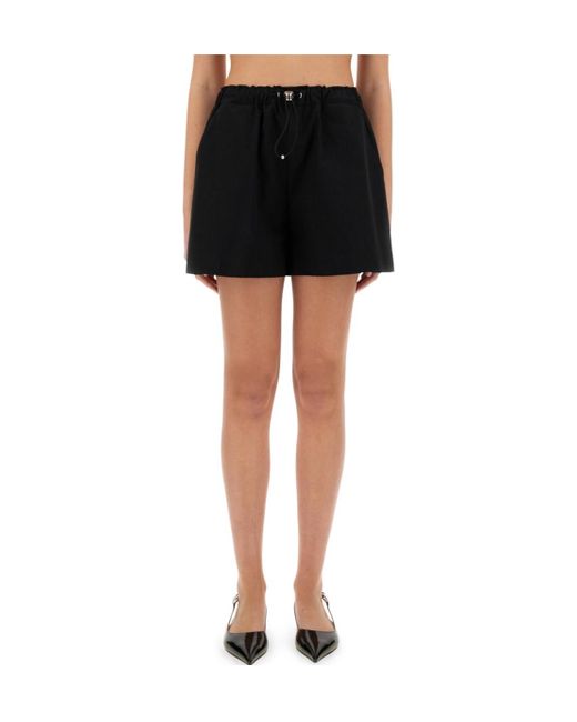 Moschino Black Drawstring Elastic Waist Shorts