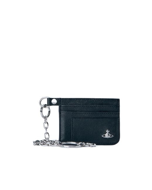 Vivienne Westwood Blue Chain Logo Card Holder for men