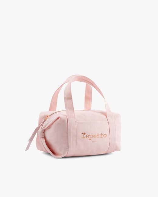 Repetto Pink Cotton Duffle Bag Small