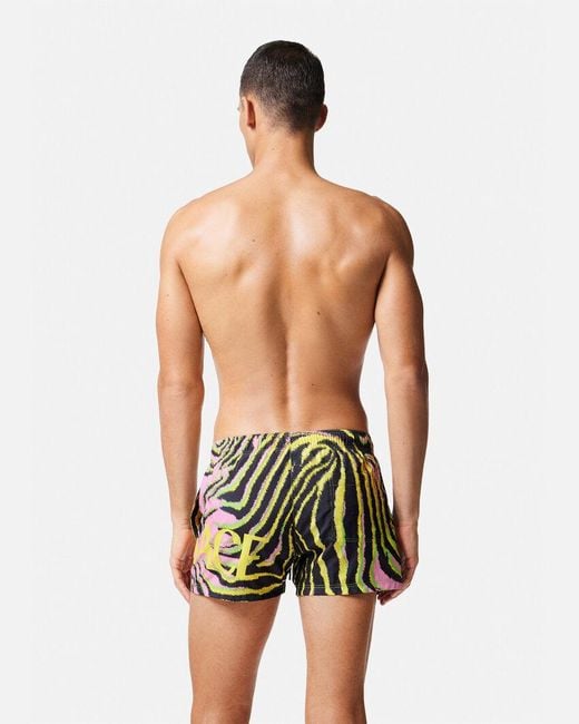 Versace Metallic Printed Swimming Trunks for men