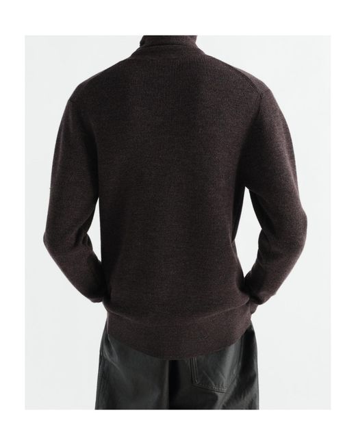 Lemaire Black Mouline Turtleneck Knitted Sweater for men