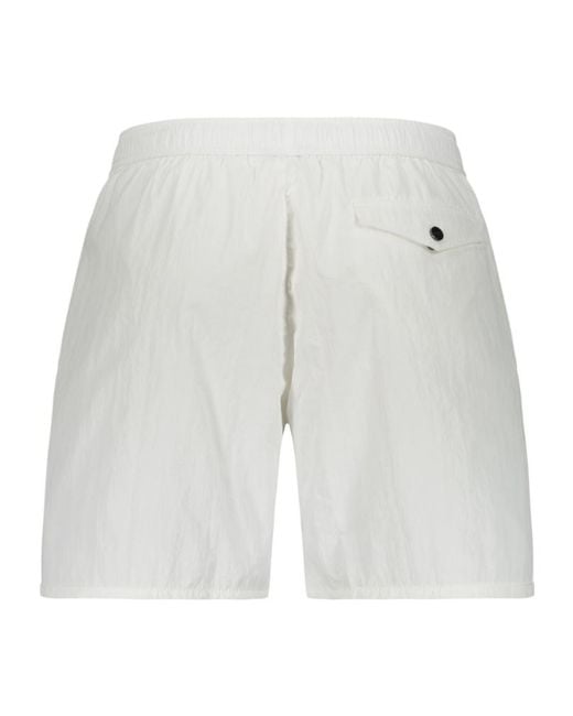 Iceberg White Elasticated Swim Shorts for men