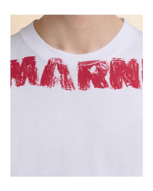 Marni White Monolith Printed T-Shirt for men