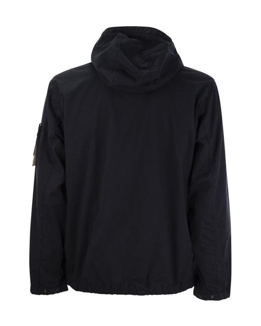 Stone Island Black Logo Patch Hooded Jacket for men