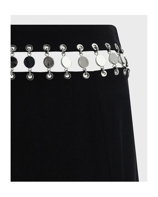 Rabanne Black High-Waist Eyelet Detaiiled Maxi Skirt