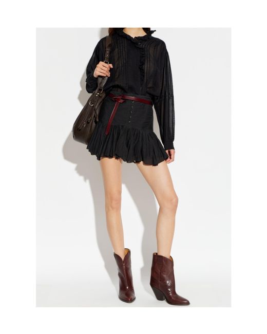 Isabel Marant Black Isabel Marant Étoile Daneen Ruffled Mini Skirt